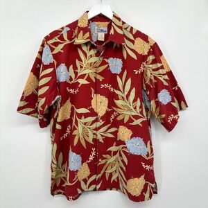 Vintage Y2K Reyn Spooner Hawaiian Shirt Mens Medium Beachy Coastal Island Floral